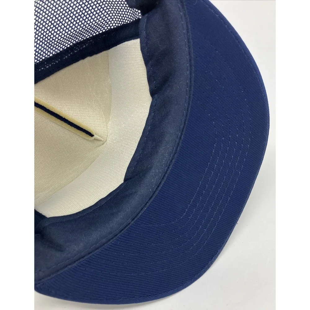 Vintage Todd Shipyards Mesh Back‎ Foam Panel Snapback Trucker Hat Navy Blue